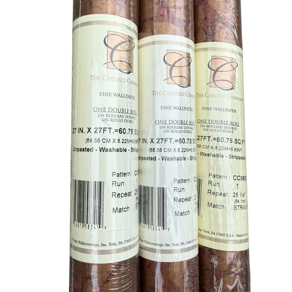 Carlisle Company Fine Wallpaper Damask Gold Rust Lorraine CC9608 1 Roll NEW